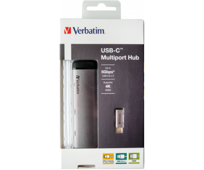 Hub USB Verbatim USB-C - 2x USB 3.0, USB-C 3.1, HDMI 4K